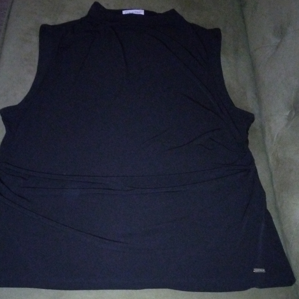 Calvin Klein Black Sleeveless Mock Neck Tank